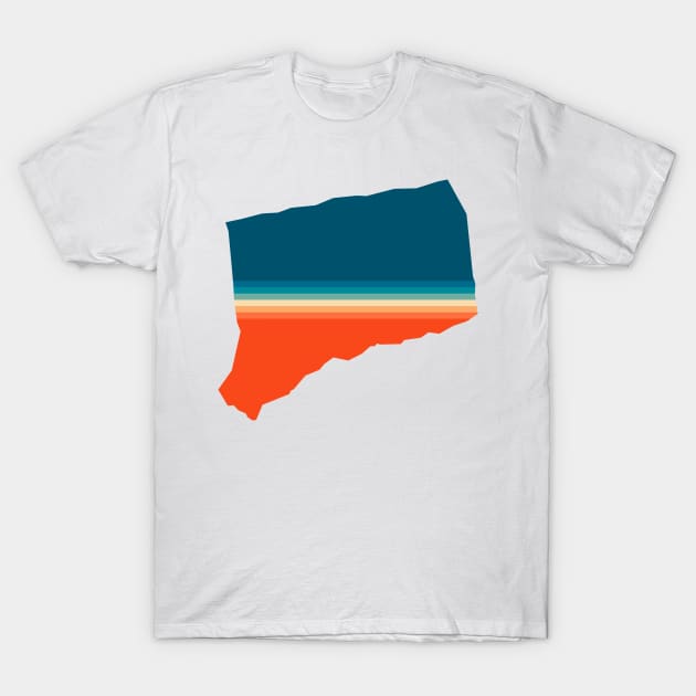 Connecticut State Retro Map T-Shirt by n23tees